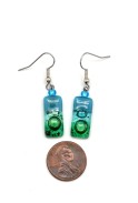 Tiny Rectangle Glass Earrings